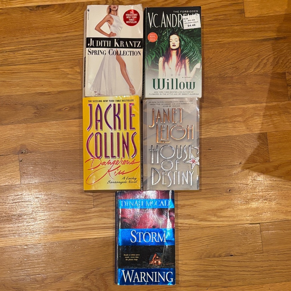 Diverse Fiction Book Collection including J Krantz, J Collins, Janet Leigh